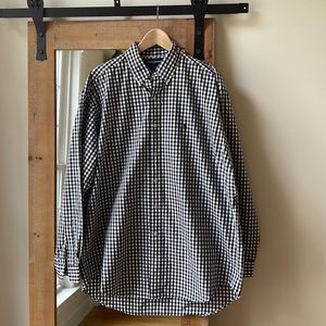 Ralph Lauren Golf Black Gingham Button Down Shirt Size L